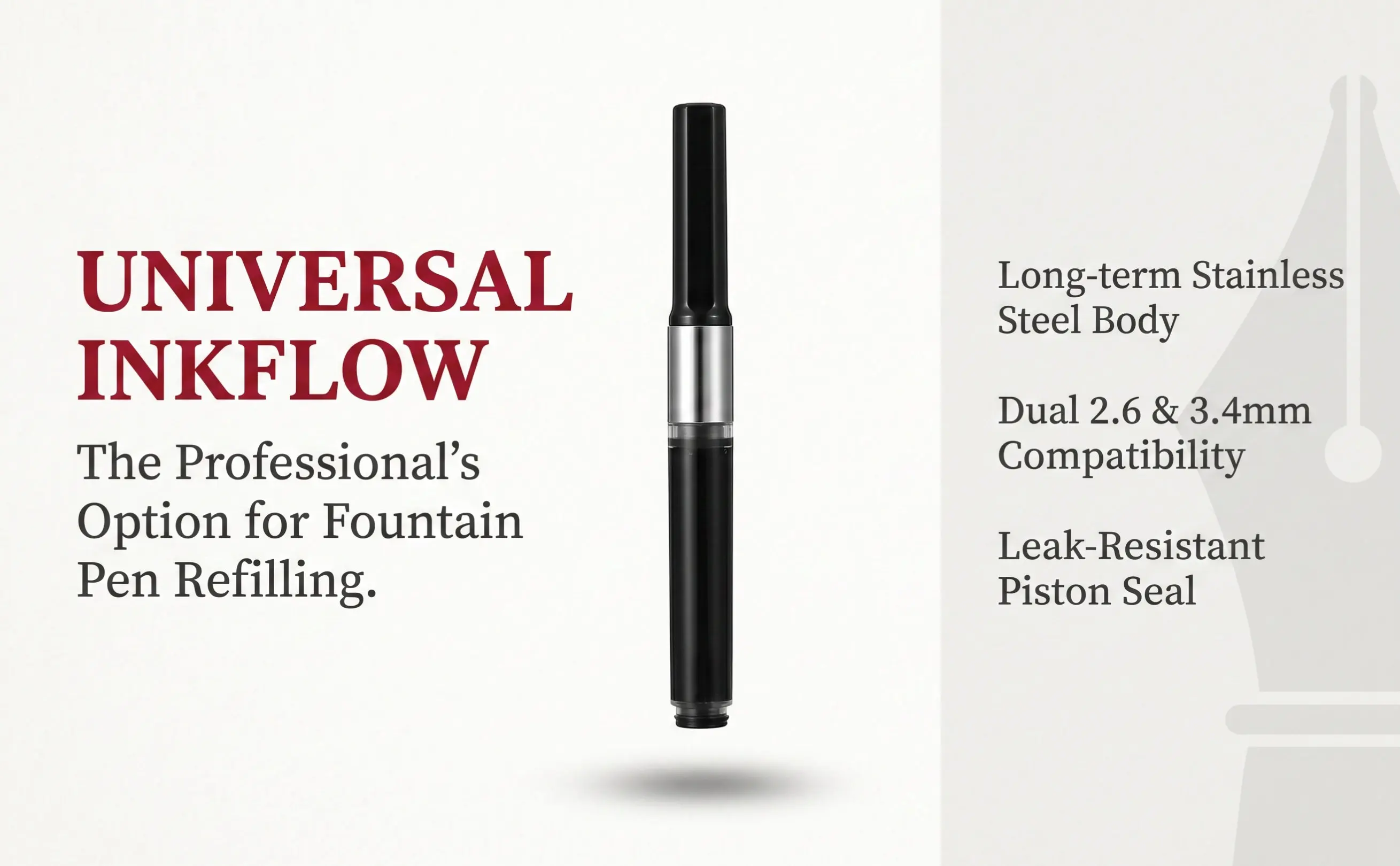 3Pcs Fountain Pen Ink Absorption Spring Converter Easy Clean Ink Filler Tool Lightweight Portable Fountain Pen Accessory