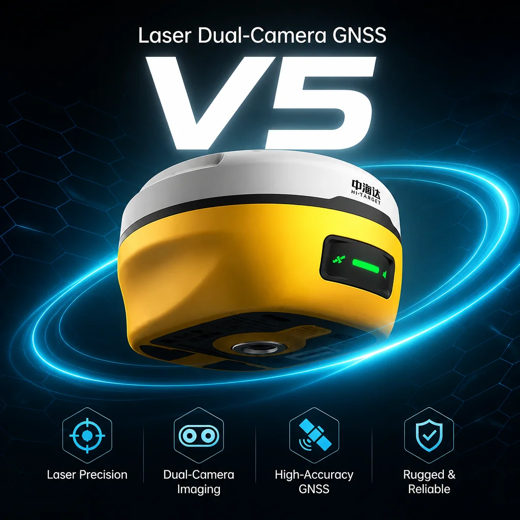 Hi-Target V5 Laser GNSS RTK Base And Rover GNSS Receiver DGPS Survey Equipment GPS Differential GPS High Precision Land Survey