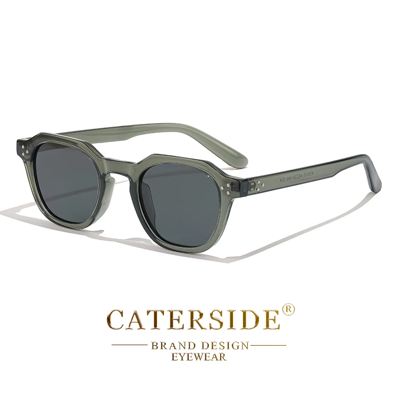 CATERSIDE Retro Polarisierte Sonnenbrille für Herren, ultraleichter TR90-Rahmen, Polygon-Sonnenbrille für Damen, hochwertige Outdoor-Reisebrille