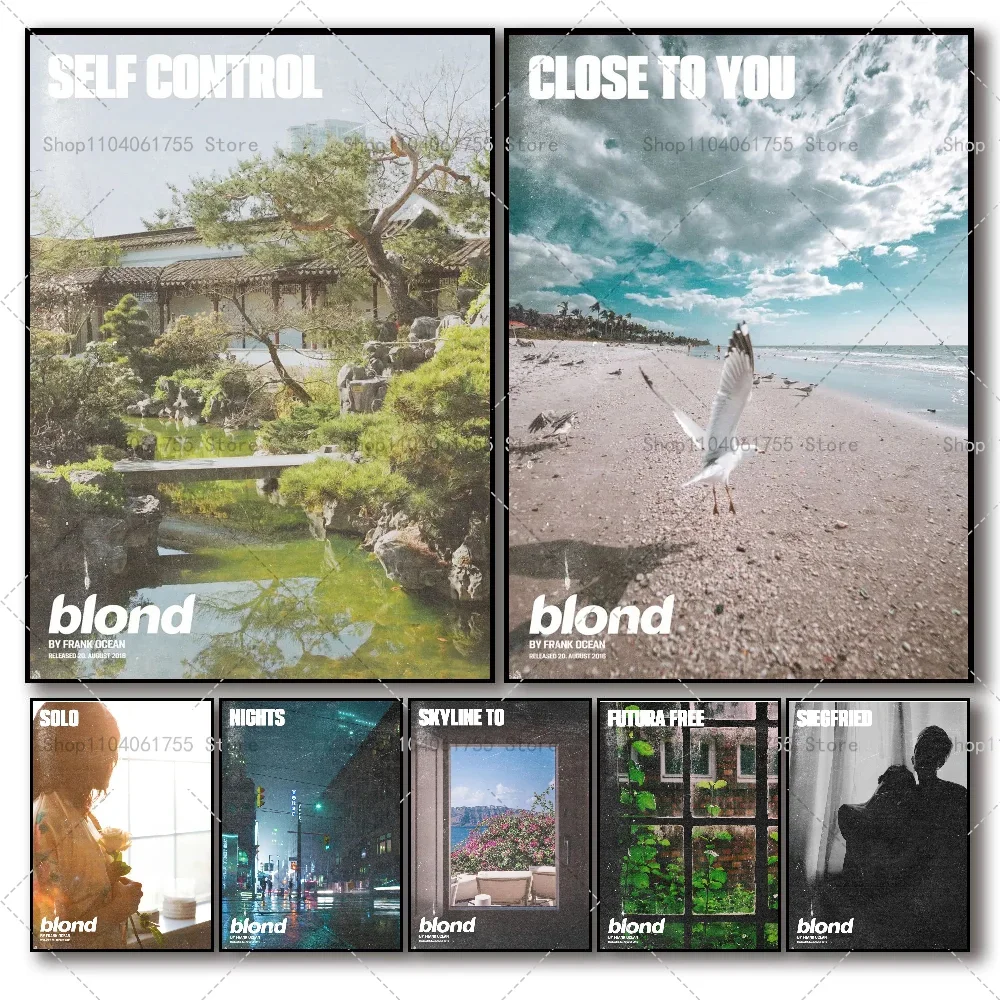 1 قطعة جديد فرانك المحيط شقراء الحنين الترا ألبوم الموسيقى قماش المشارك ذاتية اللصق الفن ورق مقاوم للماء ملصق غرفة جدار ديكور #1