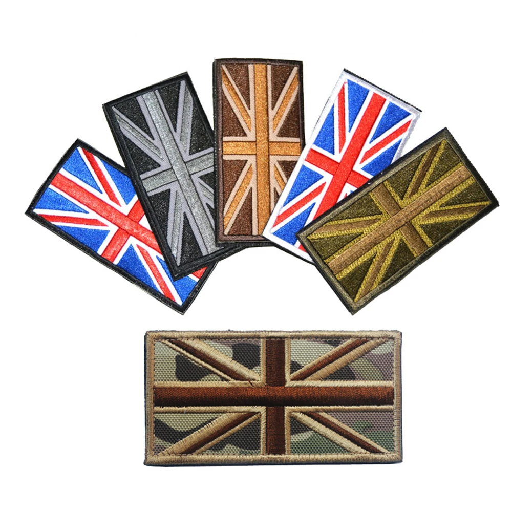 United Kingdom Flag British England Embroidered Patches IR Reflective UK GBR PVC Rubber Great Britain Armband