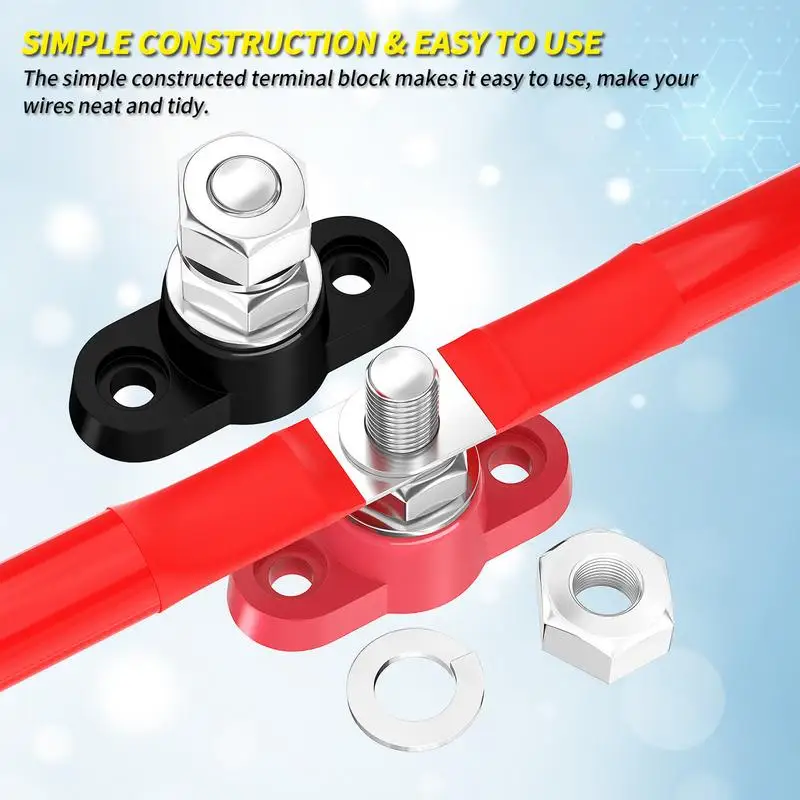 Power Distribution Block Single Power Junction Post Battery Busbar Terminal Block Heavy Duty For Automotive Truck RV Boat