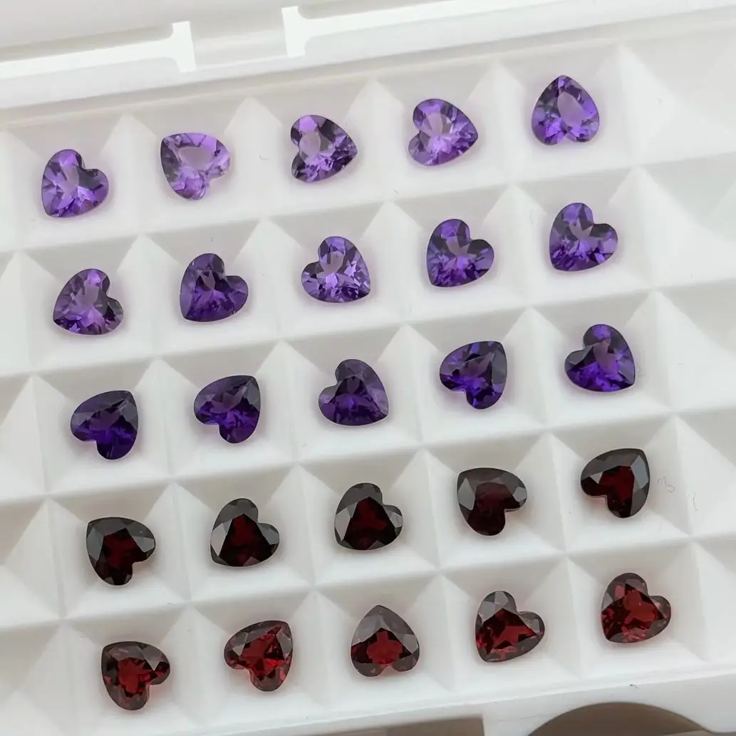 

3mm-8mm Heart Cut Amethyst 100% Natural Amethyst Stone Original Garnet Gemstone