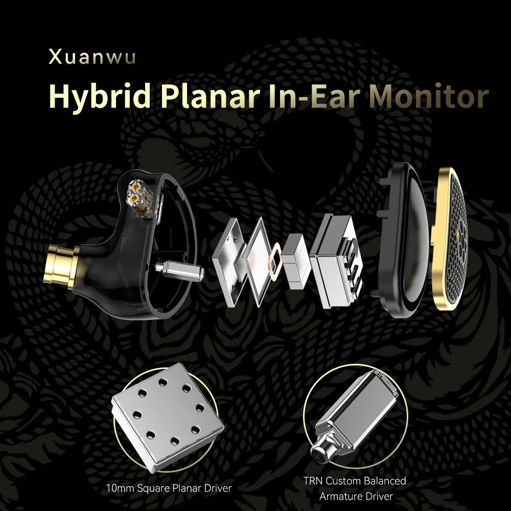 ใหม่ TRN SPD + BA Xuanwu อินเอียร์หูฟัง Hybrid Planar หูฟัง HIFI DJ วิ่งกีฬาหูฟังสำหรับ ST5 EMA Kirin X7