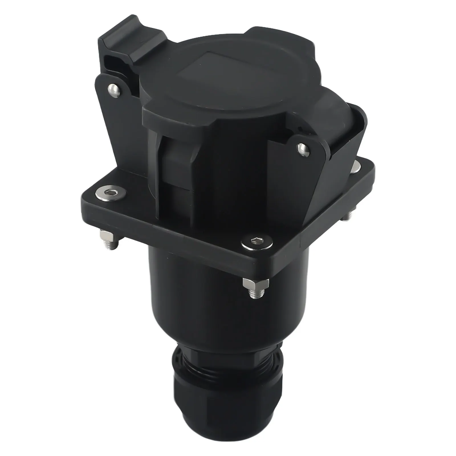 For J1772 Inlet Assembly for Electric Vehicles Supporting Crimped or Soldered Hardwiring and 5-Pin Interface for 32 AMP Use