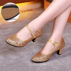 latin dance shoes women profession glitter dancing sandals 3.5/5.5cm heels Ballroom Tango modern dance shoes women practice clos