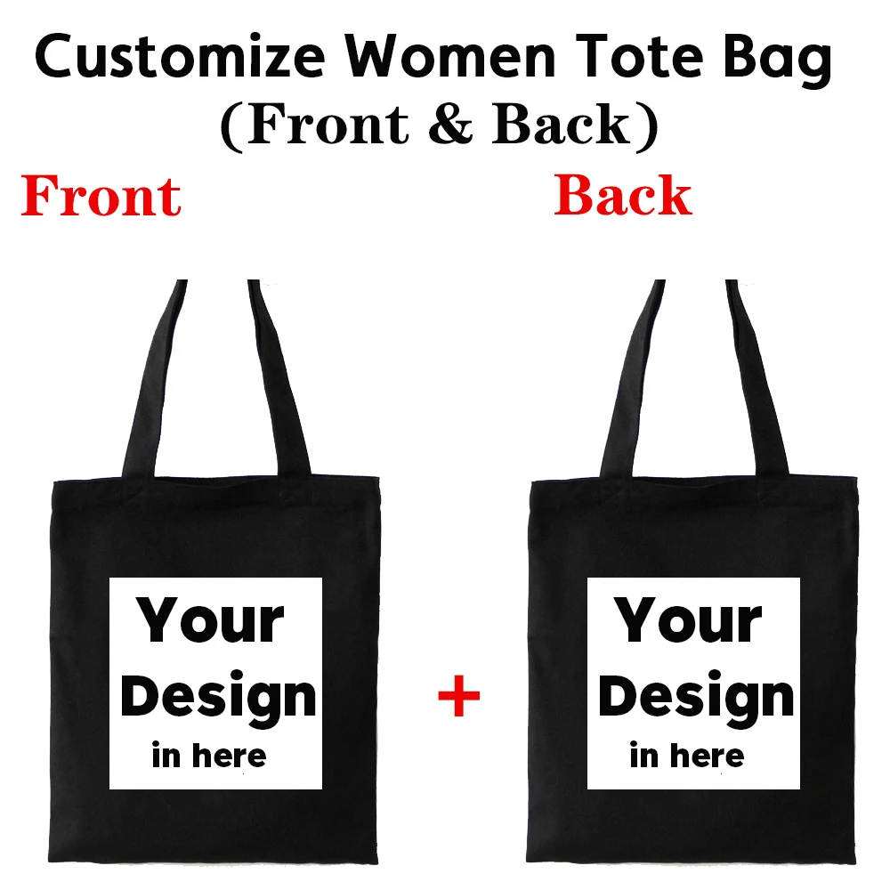 

Хлопковая холщовая сумка-тоут на заказ с двусторонней печатью ваших изображений, оригинальный дизайн, женская модная дорожная сумка из холста