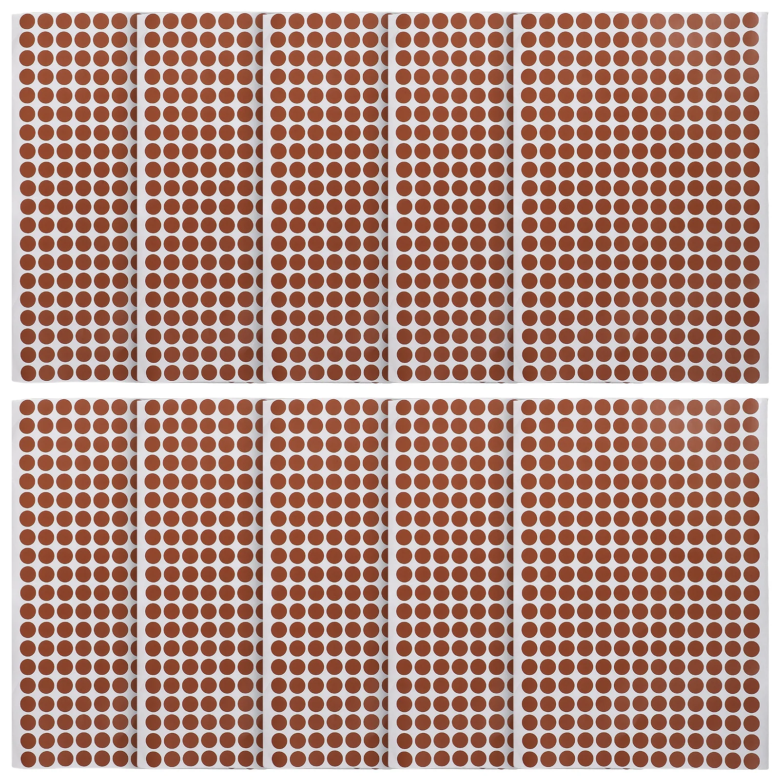 

10 Sheets Round Coated Adhesive Labels Self-Adhesive Dot Stickers For Office School Home Multi-Use Labeling Supply