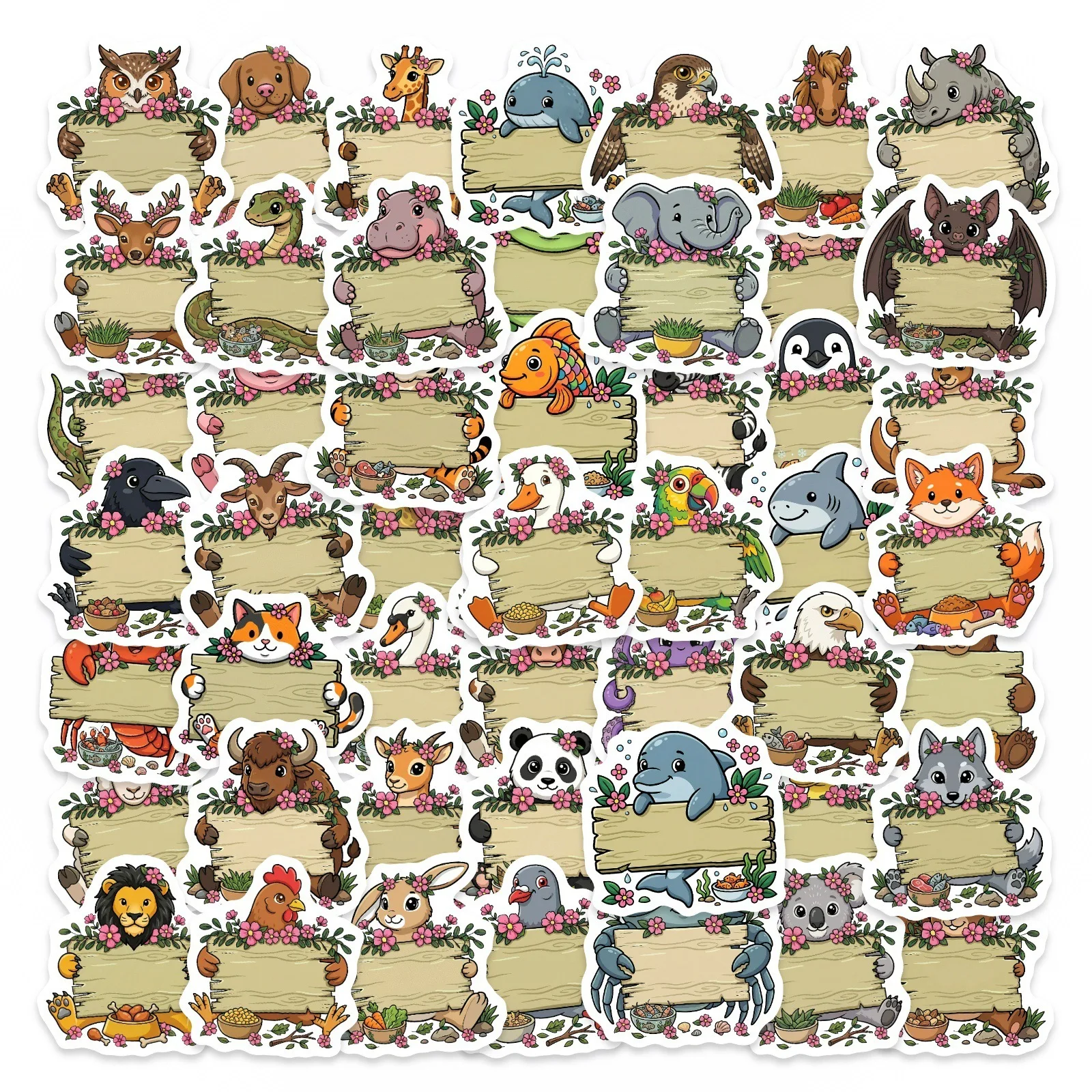 Paper Deal Stationery & Office Supply - 50/100 Peças Adesivos HD de Animais