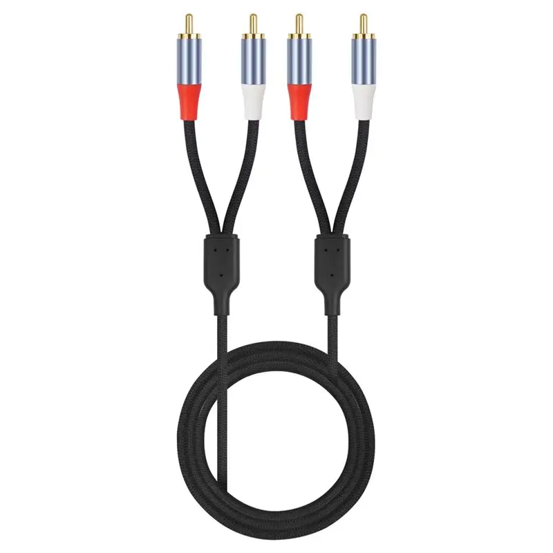 

Кабель аудио RCA с оплеткой и экранированием ABIJ, 2RCA-разъемы (папа-папа) для домашнего кинотеатра, HDTV-усилителей, колонок, 100 см