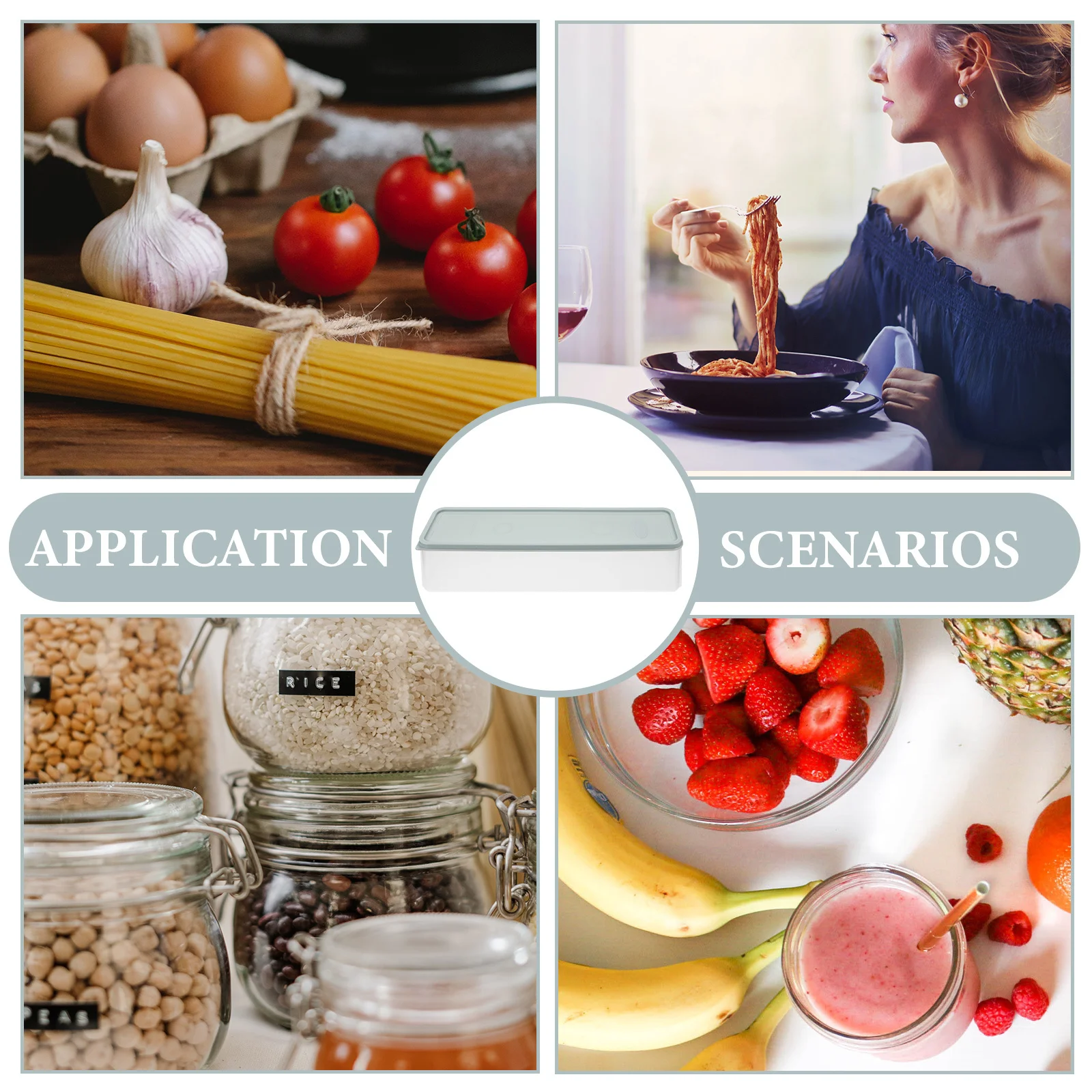 

3Pcs Pasta Storage Boxes Clear Airtight Food Containers for Refrigerator Pantry Organizer Dry Noodle Spaghetti Holder