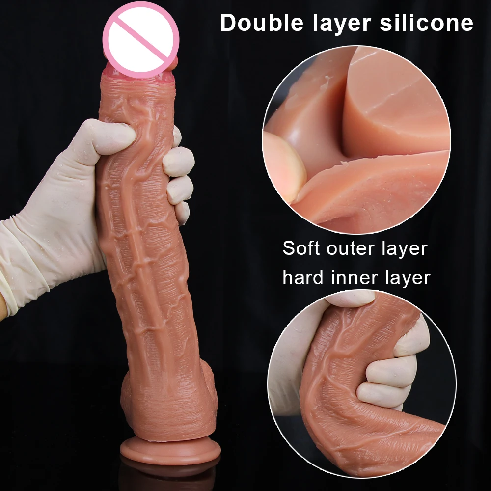 32CM Realistic Silicone Dildo Super Large Penis Sex Toy For Men Women With Thick Glans Real Dong Powerful Suction Cup Stiff Cock