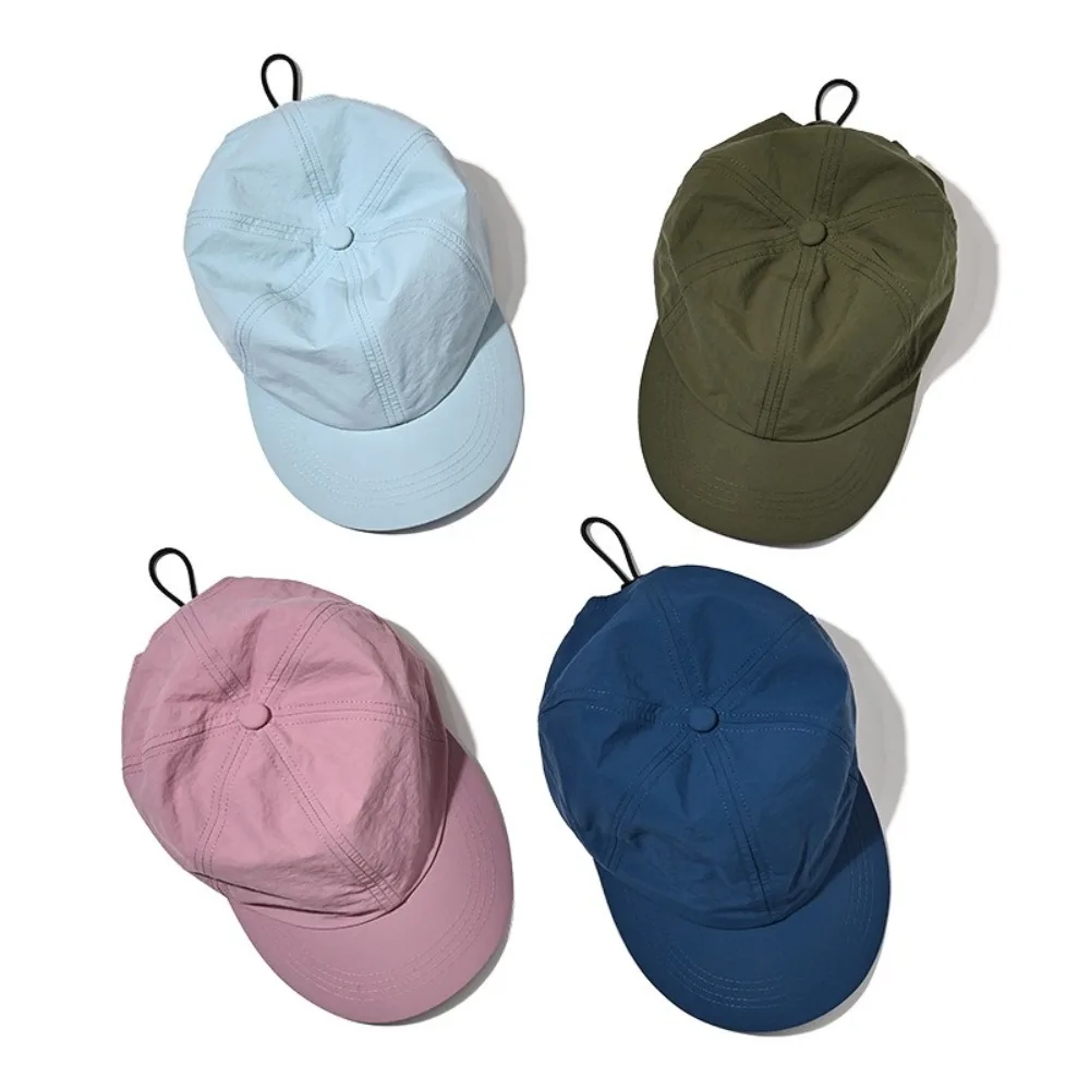 

Casual Japanese Style Baseball Cap Drawstring Design Adjustable Snapback Hats Quick-drying Thin Sunshade Cap Unisex