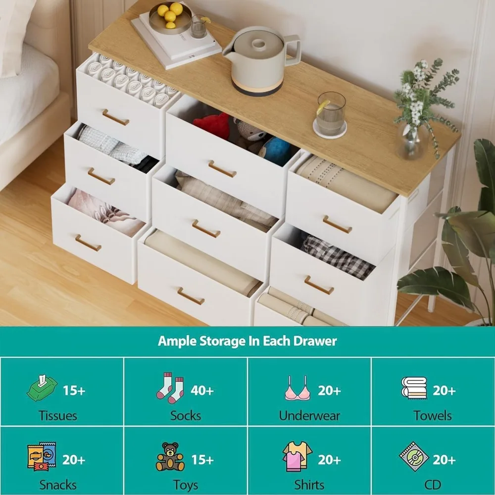 حامل تلفزيون عريض، وحدة تحكم تلفزيون حديثة، خزانة ذات 9 أدراج لغرفة النوم، خزانة تخزين قماشية، خزانة ذات أدراج للخزانة، الحضانة، Li