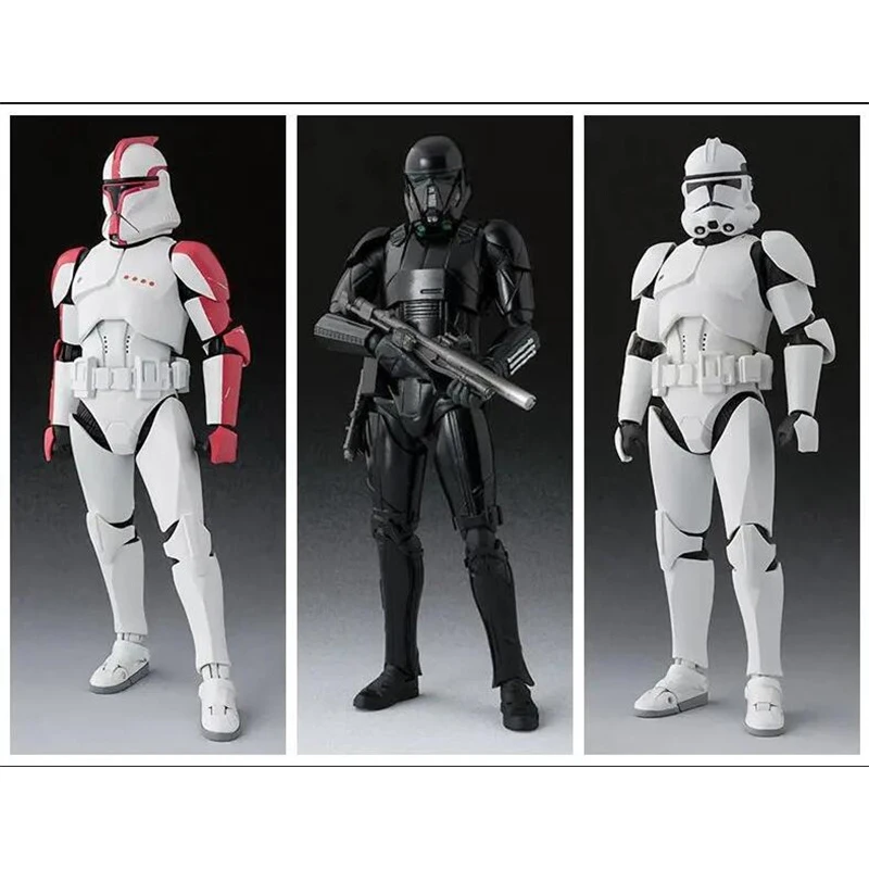 Bandai-figura de acción SHF de Star Wars, Darth Vader, Maul, Stormtrooper, Dark Trooper, K-2SO, Shock Trooper, soldado blanco y negro, juguetes para regalo