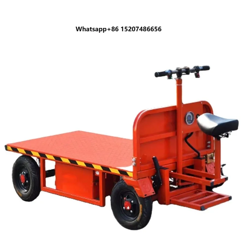 Hot Sale Electric Flatbed Truck Four-wheel Cargo Transport Trolley Platform Cart for Material Handling Logistics Tools