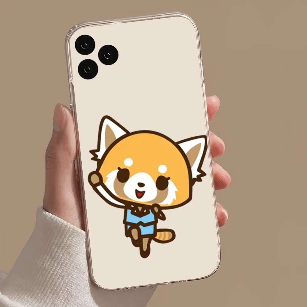 MINISO Aggretsuko Phone Case For Samsung Galaxy S22 S23 S30 Note Plus 20 10 Lite FE ULTRA Transparent Cover