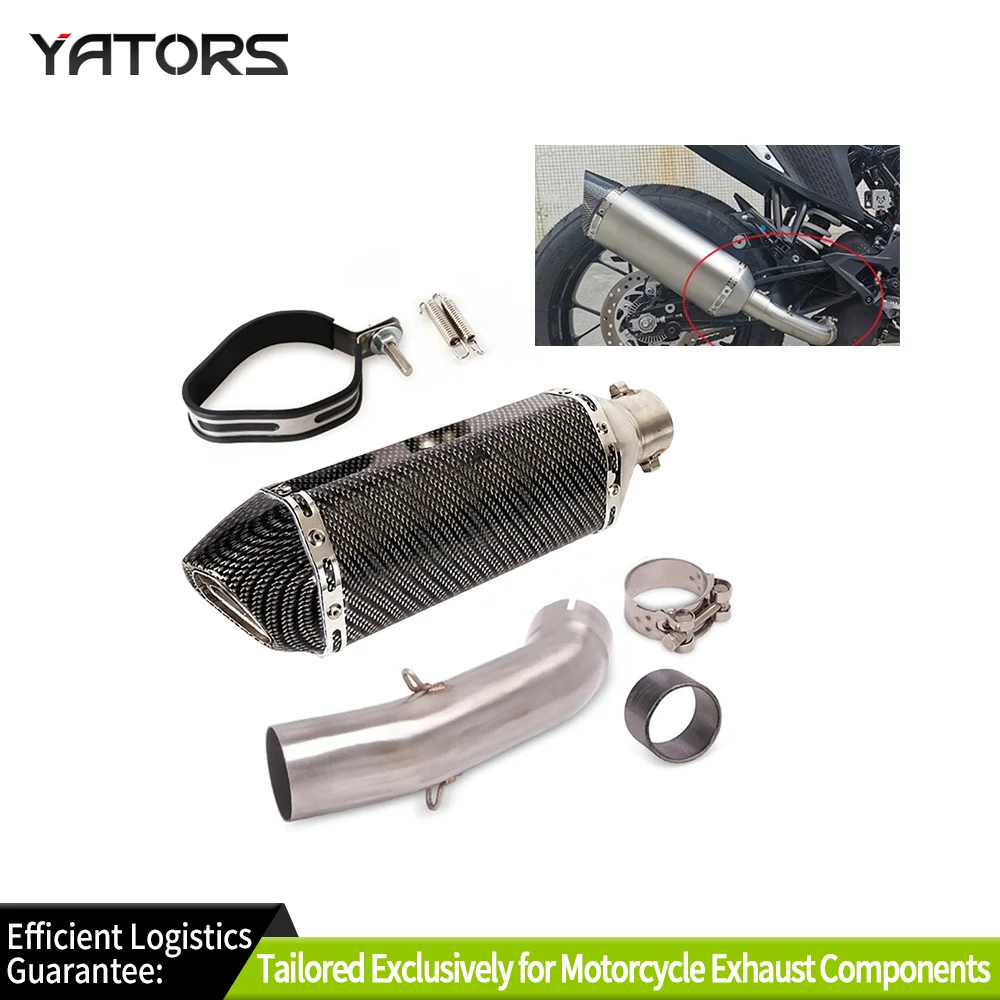 Exhaust Systems Slip On Exhaust 370mm Muffler Modified For DUKE 390 RC390 Adventure 2021-2023 Exhausts Pipes
