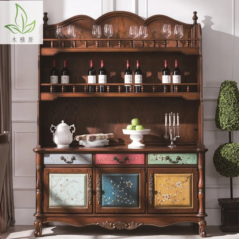 Wine cabinet Living room Multifunctional partition cabinet Kitchen painted dining side cabinet Double-layer