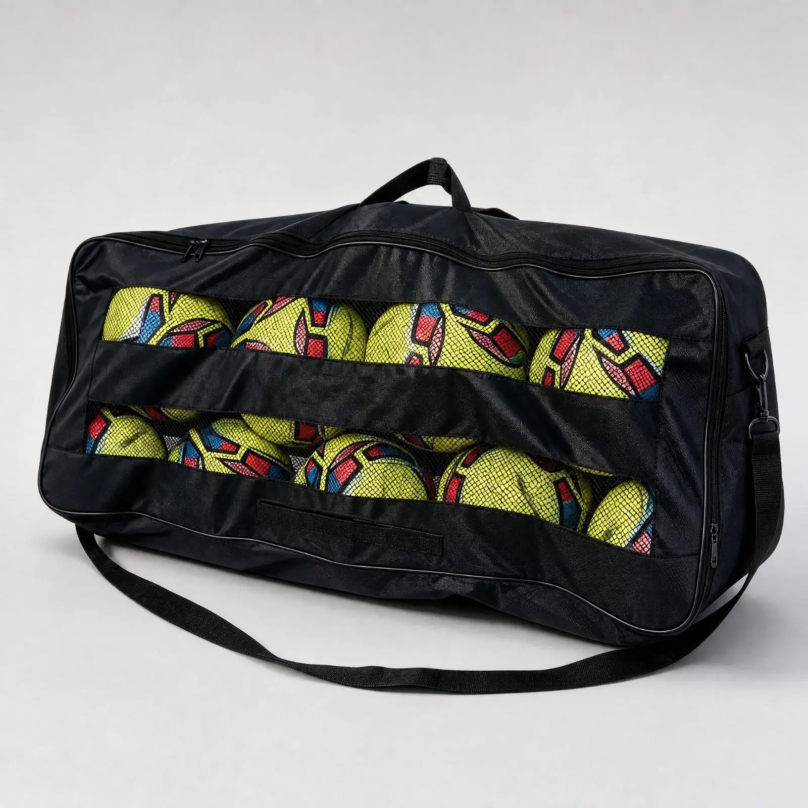 Durable PVC Sports Ball Storage Sack with Top Handle and Shoulder Strap for Game Match Equipment Transport