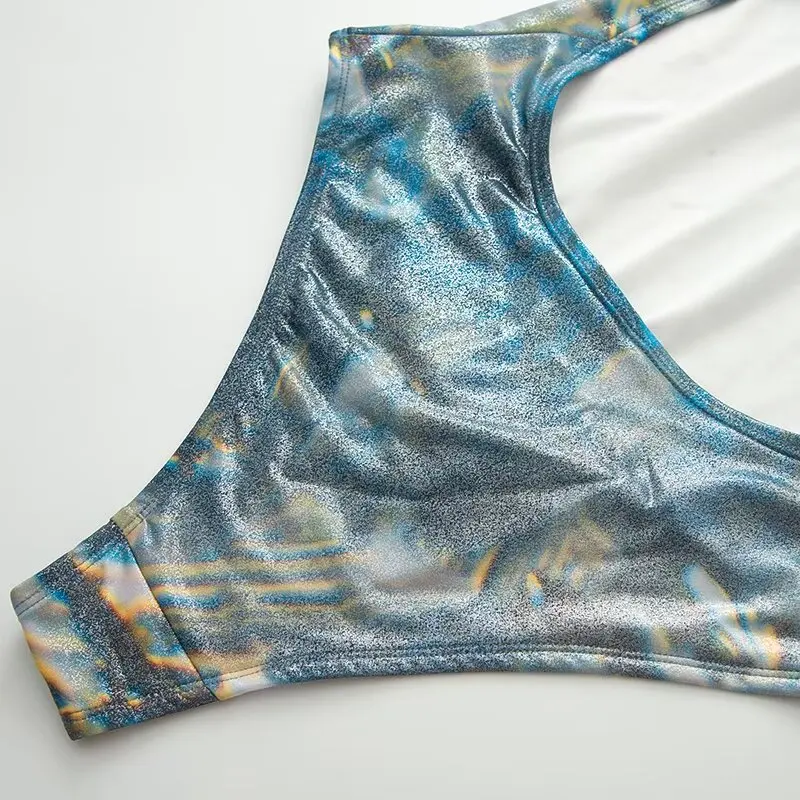 Y2k ارتداءها مثير المرأة صد Harajuku موضة الصيف الاتجاه الأعلى مفتوحة الظهر لامعة التخسيس جلود ملابس السباحة بلا أكمام