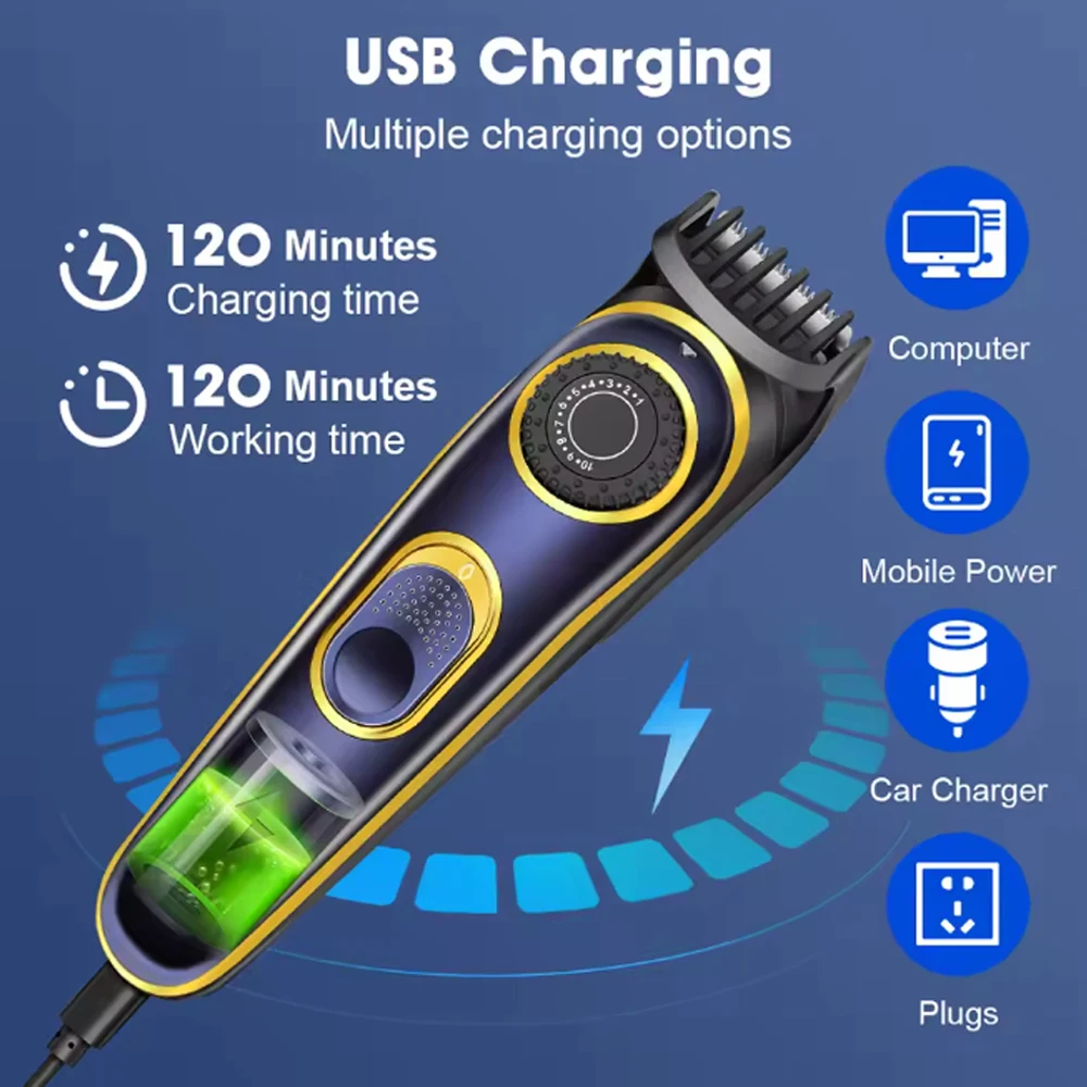 HIENA 고품질 Usb 이발사 방수 무선 헤어 트리머 전기 무선 전문 헤어 클리퍼