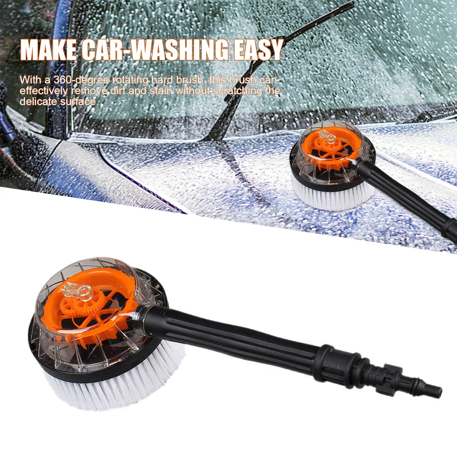 Car Wash Brush Car Rotating Round Foam Wash Brush For Karcher High Pressure WaterGun Brush Cars Cleaning Tool