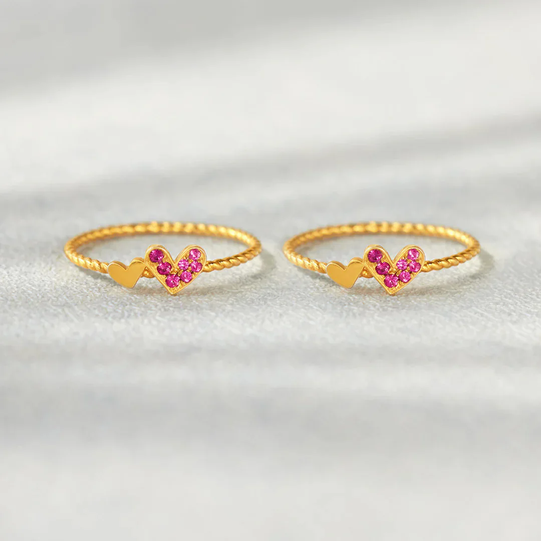 

S925 sterling silver rose red zircon size love ring women's simple fashion European and American style index ring