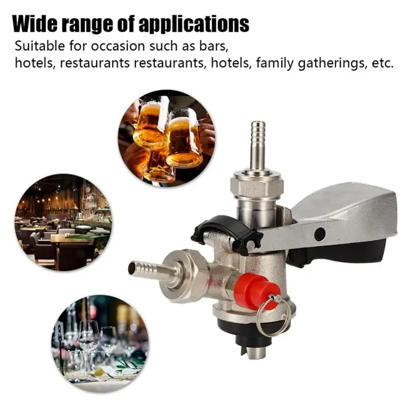 Light Weight For Kegerator Compatible G5/8 S Type Beer Keg Coupler Dispenser With Pressure Relief Valve For Home Bar Draft