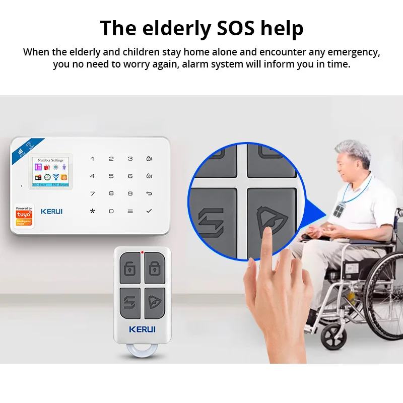 KERUI W184 4G WIFI GSM Alarm Security Alarm System Kit Wireless Home Tuya Smart APP Control Motion Sensor Burglar Support Alexa