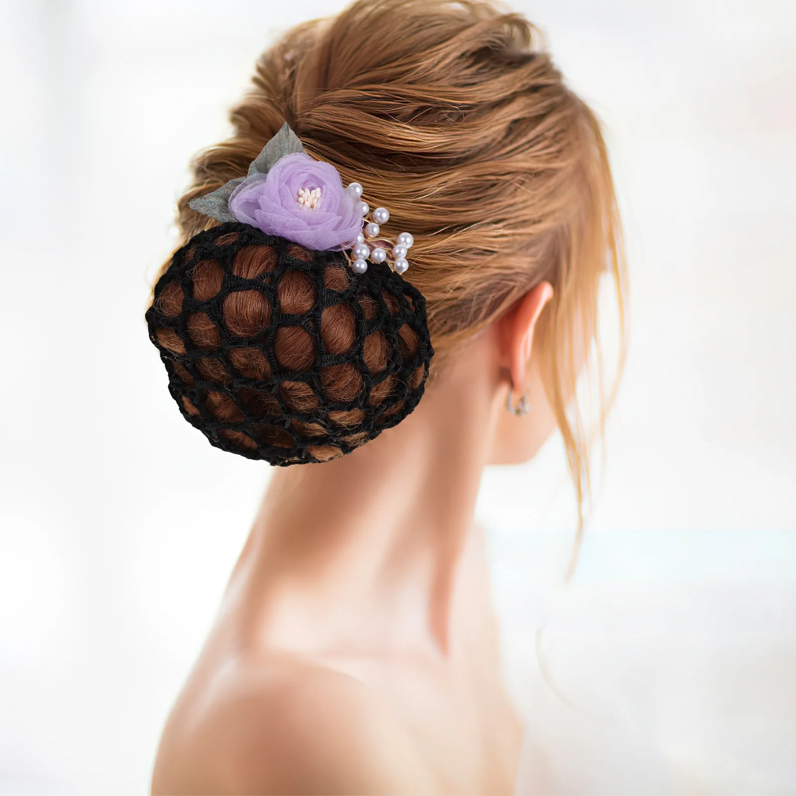

1pcs Flower Bun Cover For Women Teen Nurse Ballet Hairnet Holder Hair Bun Net Hair Accessories For Dance Work