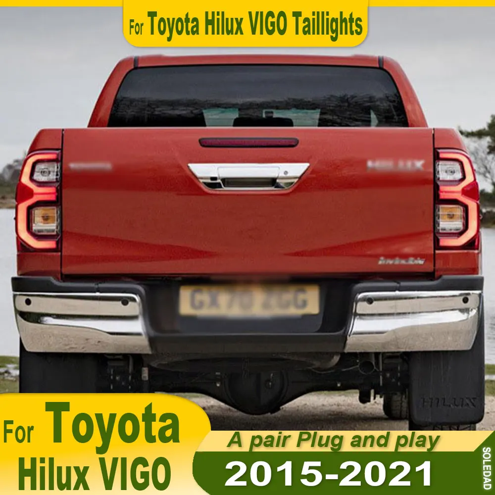 Car LED Tail LightParts For Toyota Hilux REVO 2015 2016 2017 2018 2019 2020 DRL Brake Turn Signal Lamp Plug and Play Automobile