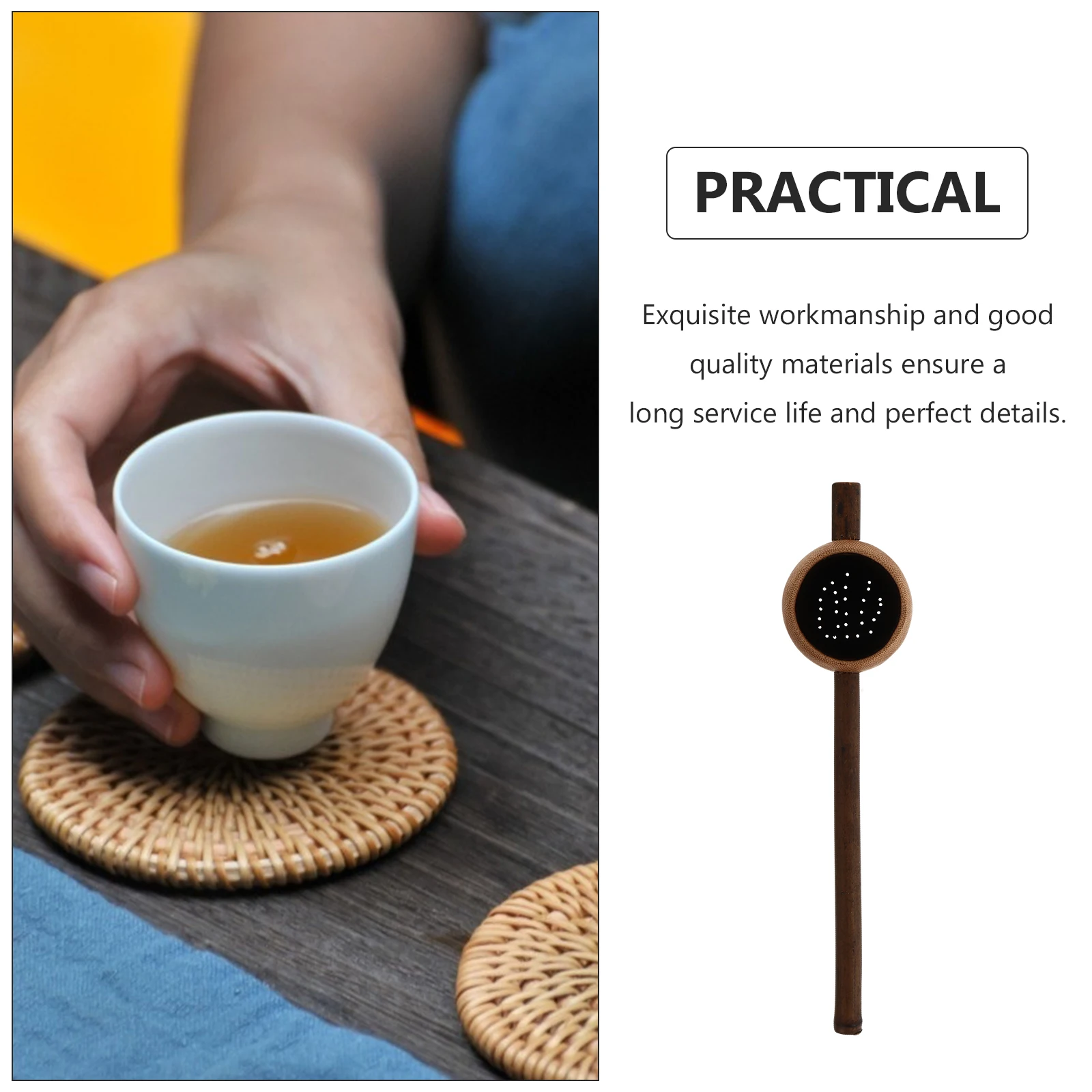

Bamboo Tea Filter Strainer Fine Mesh Design Long H Office Home Use Green Chinese Kitchen Bar Accessories Anti Mold