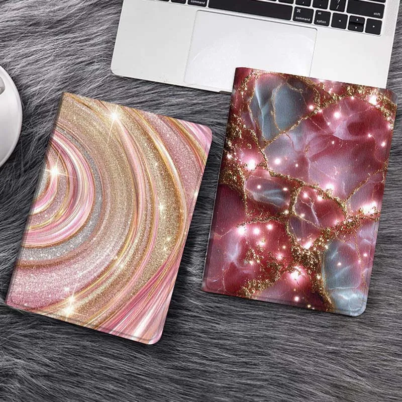 

Чехол для планшета Samsung Galaxy Tab S6 S11 A A7 A8 A9 A11 10.1 10.4 10.5 Plus Lite с розовым золотым блестящим узором