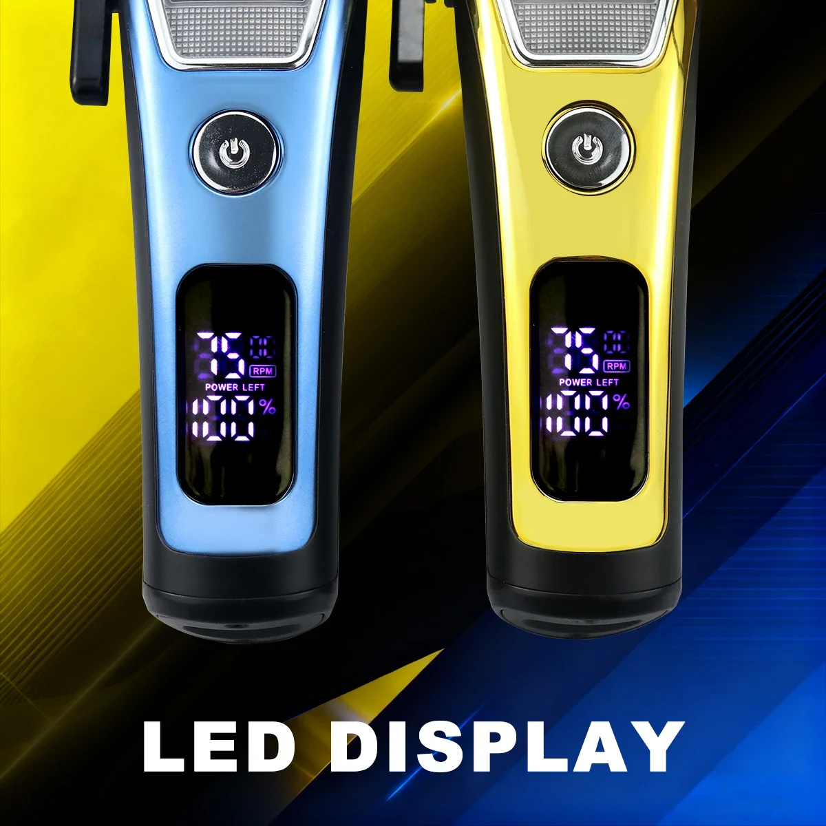 Kemei KM-1911 Men's Hair Clipper DLC Blade External Rotor Brushless Motor Base Charger LED Display Professional Haircut Machine