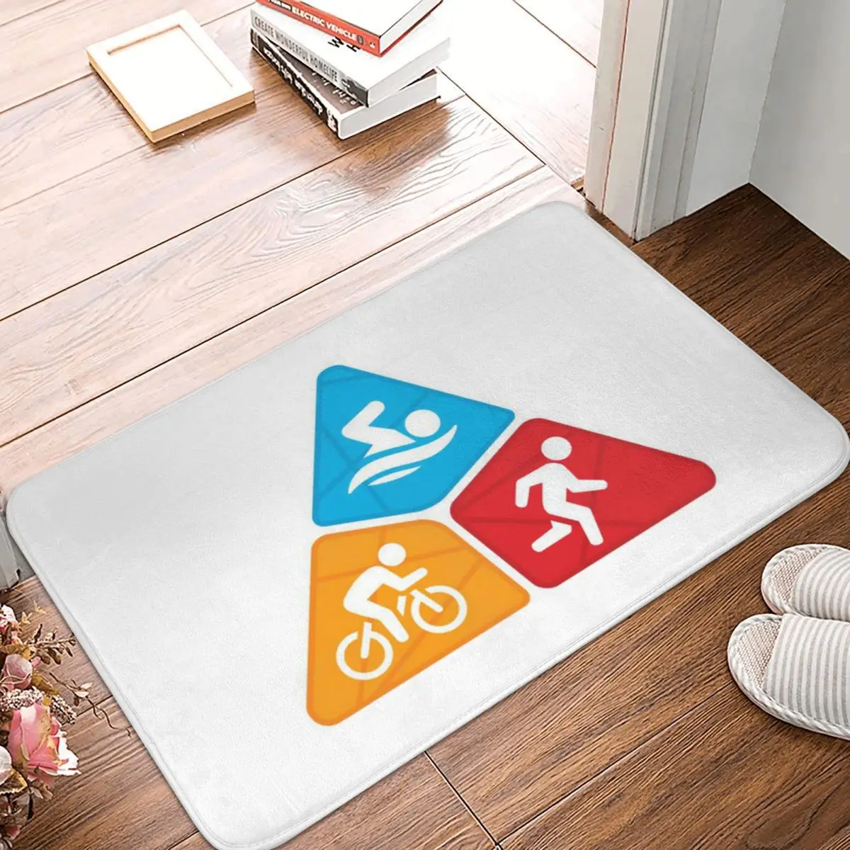 Triathlon Swimming Cycling Running Doormat Kitchen Entrance Home Floor Mat Non-slip Carpet Rug for Bedroom Footpad Mats