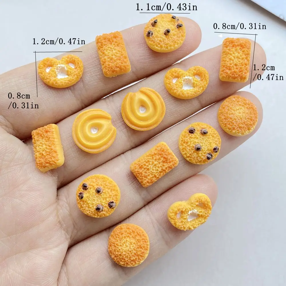 50Pcs Cute Mini Cartoon Simulated Cookies Nail Art Resin Designer Charms DIY Craft For Nail 3D Decorations Jewelry