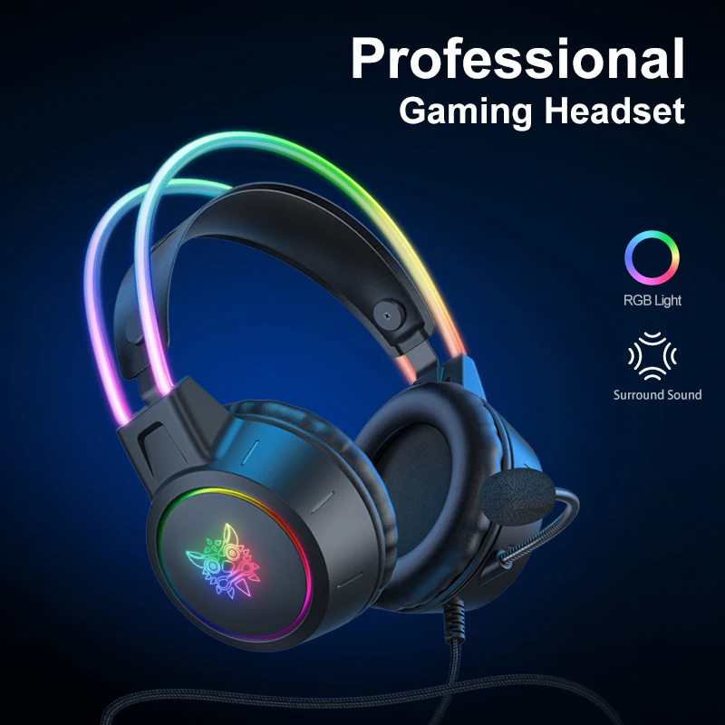 ONIKUMA-auriculares RGB para juegos, cascos con micrófono Flexible HD de 3,5mm, para PC, Xbox, PS4, PS5, Switch