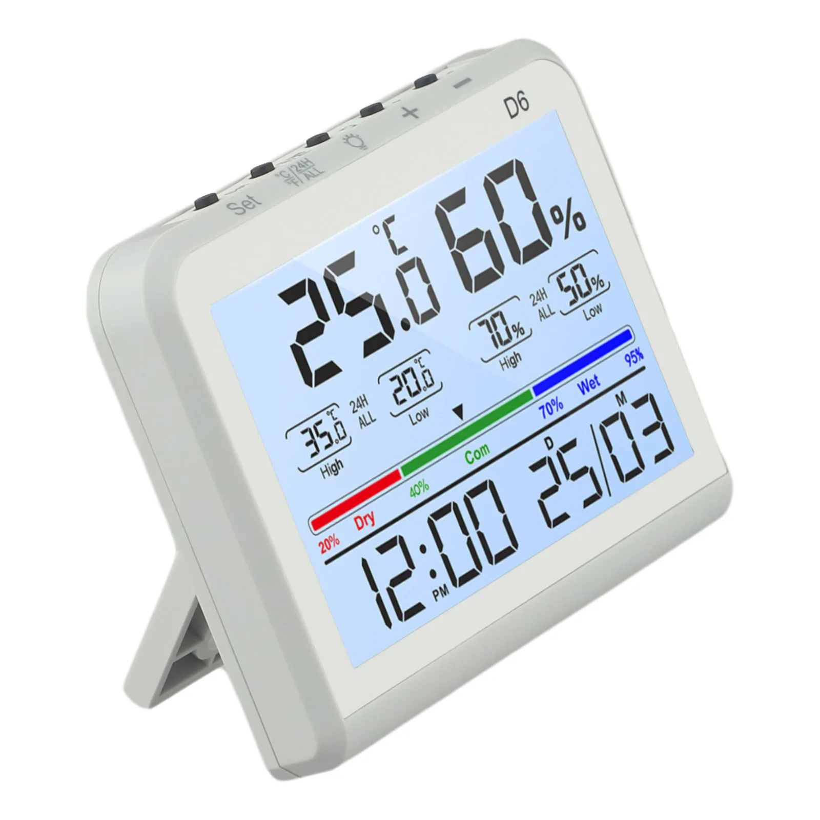 

Термогигрометр с цифровым дисплеем, цифровой термометр, гигрометр, цифровой дисплей высокой четкости, высокоточное движение для дома