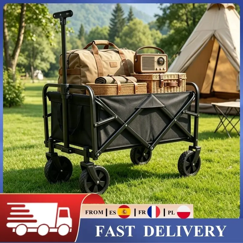 Faltbarer Bollerwagen 75KG Tragkraft 600D Oxford Outdoor Camping Trolley …