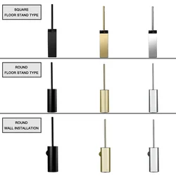 304 Aço Inoxidável Wall Mounted Toilet Brush, Ouro Ferramenta De Limpeza Do Banheiro com Brush Holder, Floor Standing