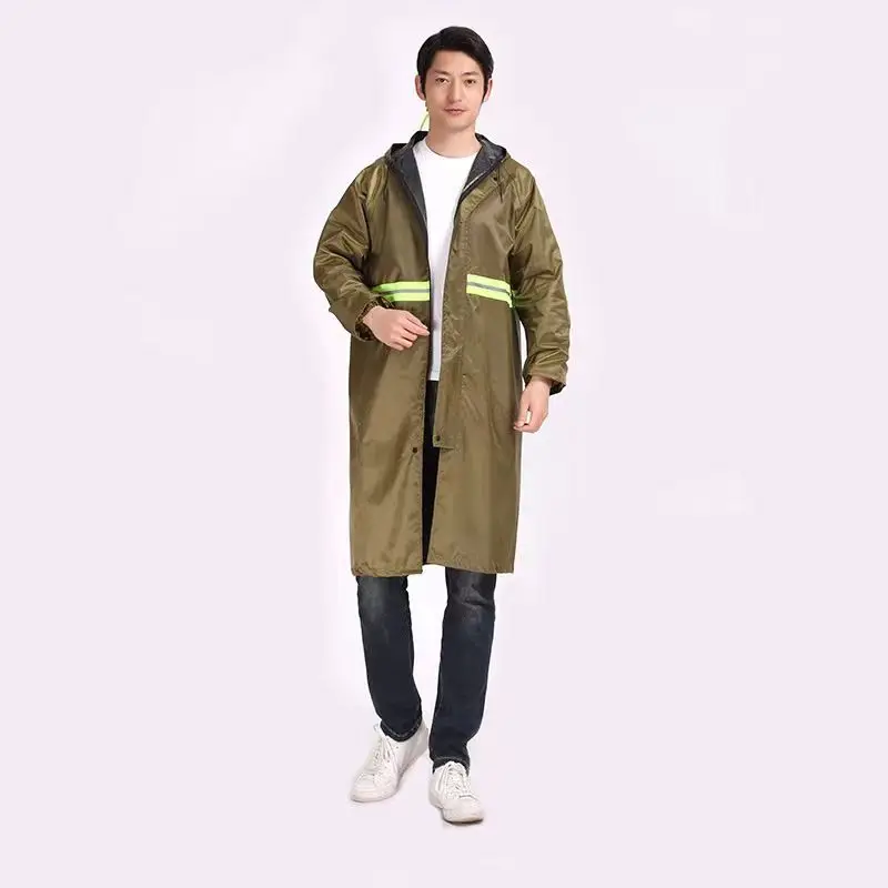 Chinese Waterproof Jacket Hooded Gabardine Long Raincoat