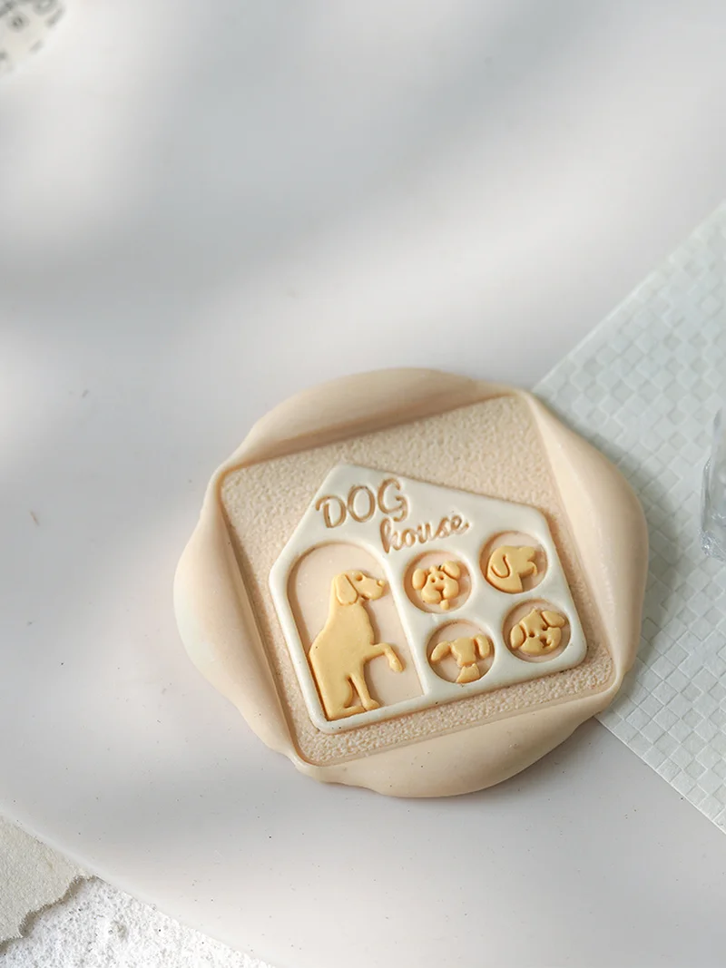 Cute Dog&Cat Wax Seal Stamp Fire Seal Stamp Copper Head 3d Relief Brass Head Envelope Seal Stamp DIY Toy Carved Laser Embossing