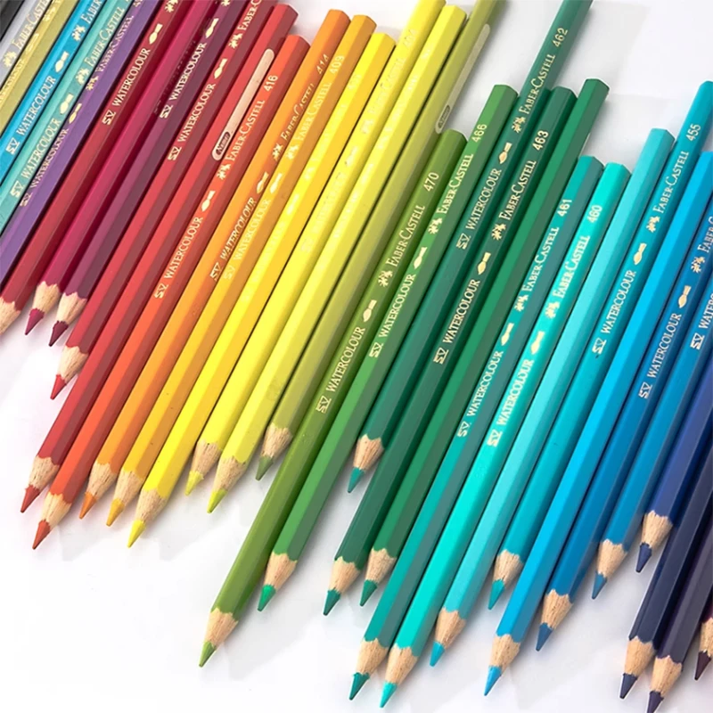 Faber-Castell Red 100 Watercolor Pencils Set in Tin Box with