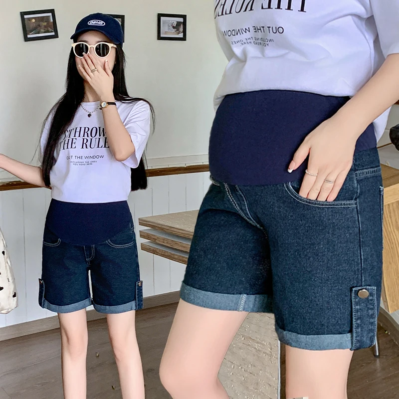 

Summer Thin Maternity Short Pregnant Stretch Denim Casual Pregnancy Short Jean Mommy Clothing Pregnancy Jeans Maternity Clothes