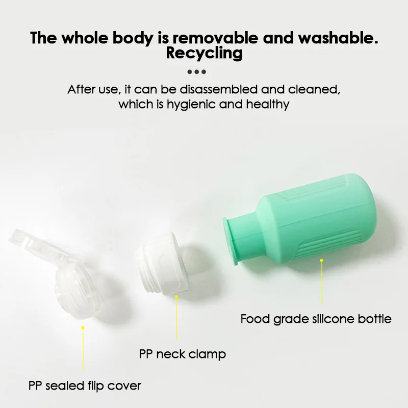 60/90ml Portable Silicone Travel Bottle Cosmetic Storage Refillable Lotion Bottle Leakproof Shampoo Container Squeeze Tube Empty