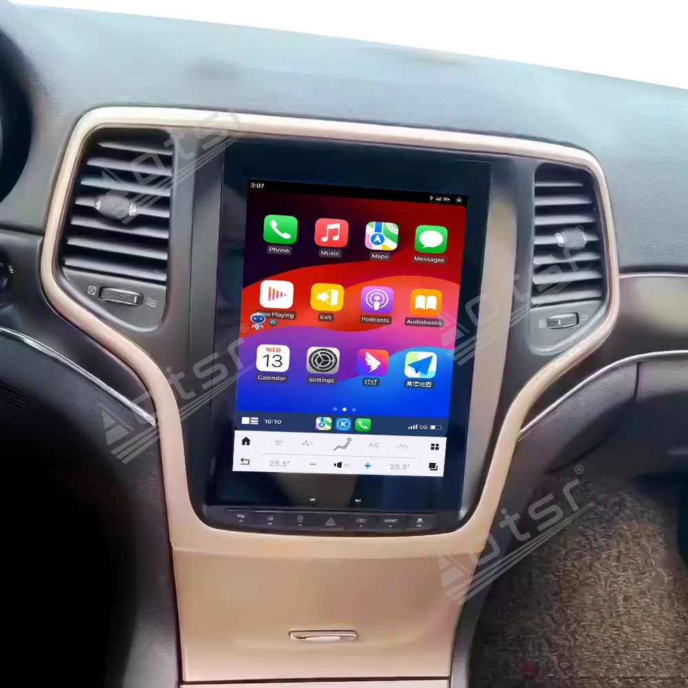 10.4 بوصة أندرويد 13 CarPlay راديو السيارة لجراند شيروكي 2014-2016 شاشة تعمل باللمس مشغل وسائط متعددة نظام تحديد المواقع والملاحة DSP 4G #3