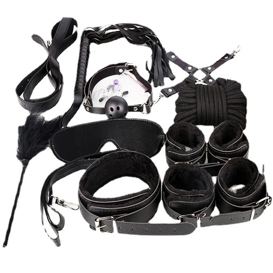 Bondage for Sex 10 pcs BDSM Leather Bondage Sets Restraint Kits for Women and Couples