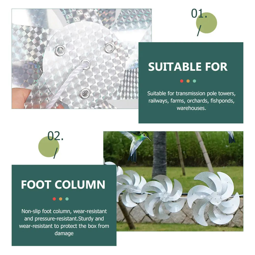 

1 String Reflective Rotating Pinwheel Windmill Bird Deterrent for Outdoor Garden Farm Yard Lawn Patio Garage Use