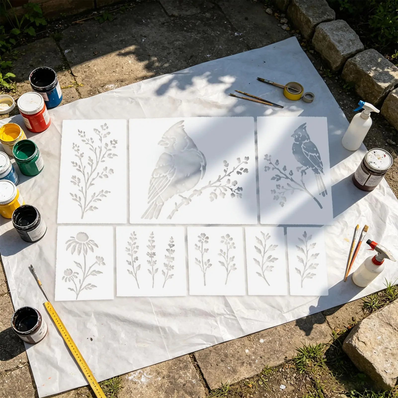 Stencils Flower DIY Reusable Patio Decoration Templates Wall Drawing Templates For Artists Homeowners Renters Painters Home